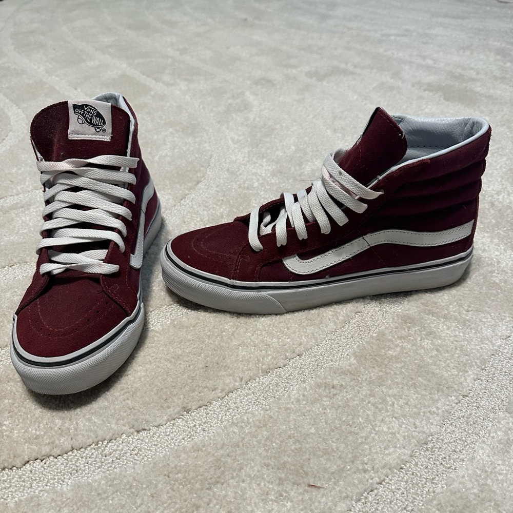 Burgundy High Top Vans